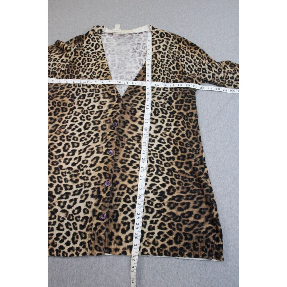 Chico's Cardigan Sweater Womens 2 (12/L) Leopard Tight Knit Button Front - Picture 6 of 7